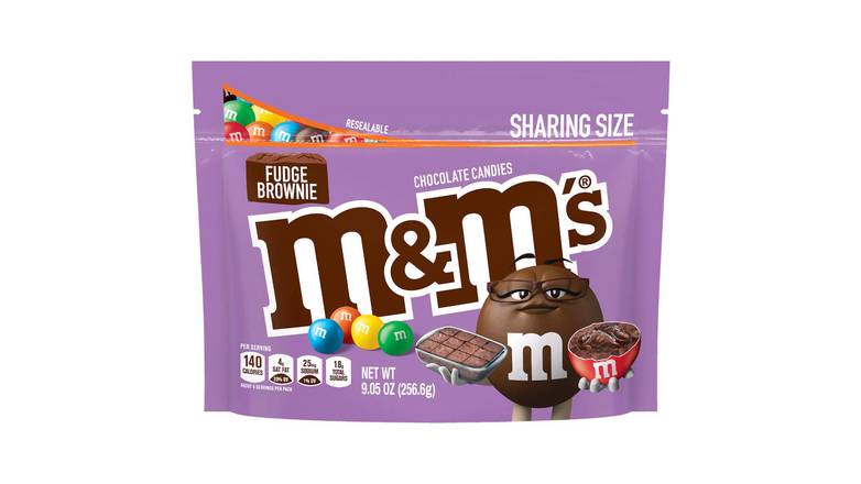 Order M&M'S Fudge Brownie Sharing Size Chocolate Candy food online from Trumbull Mobil store, Trumbull on bringmethat.com