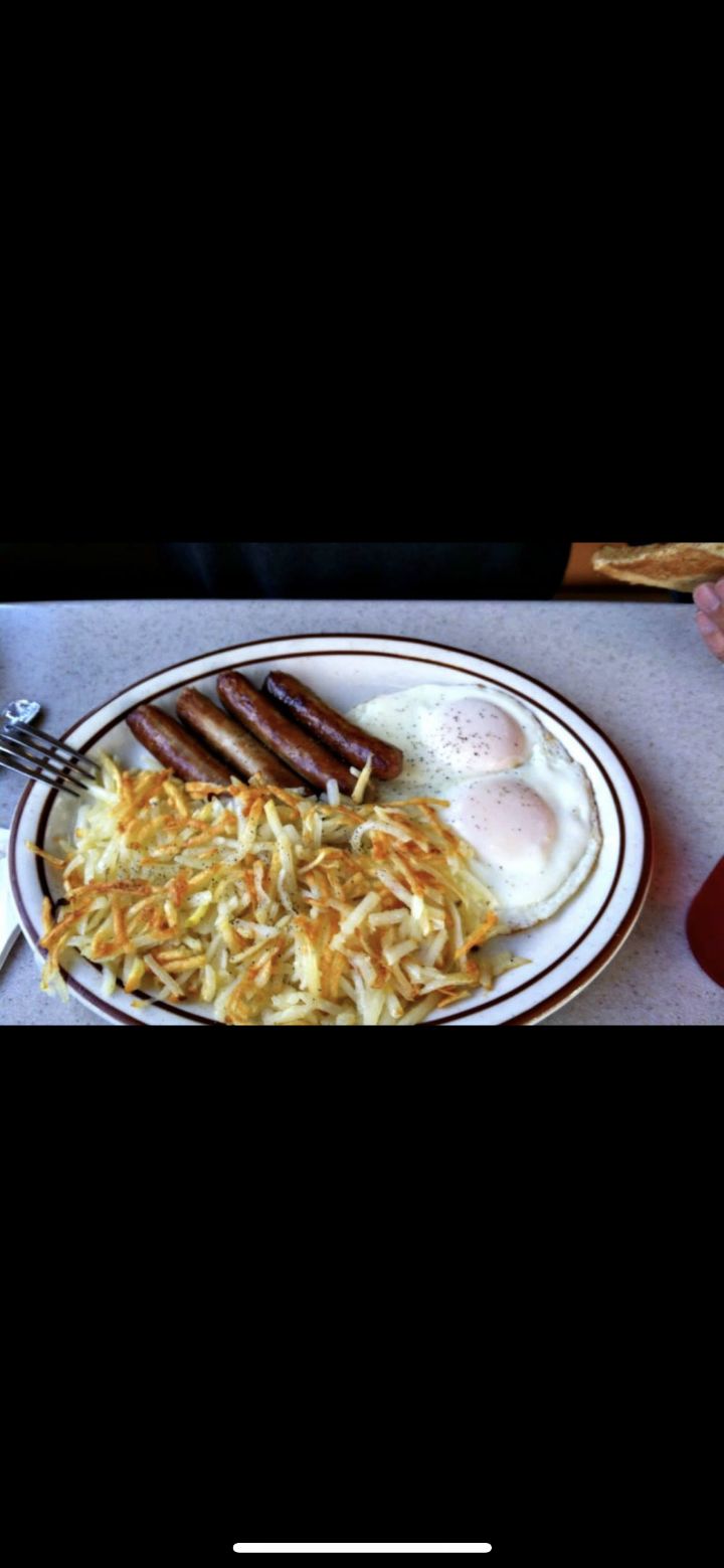 Order 2 EGGS WITH MEAT & HASHBROWNS food online from Leo Coney Island store, Detroit on bringmethat.com