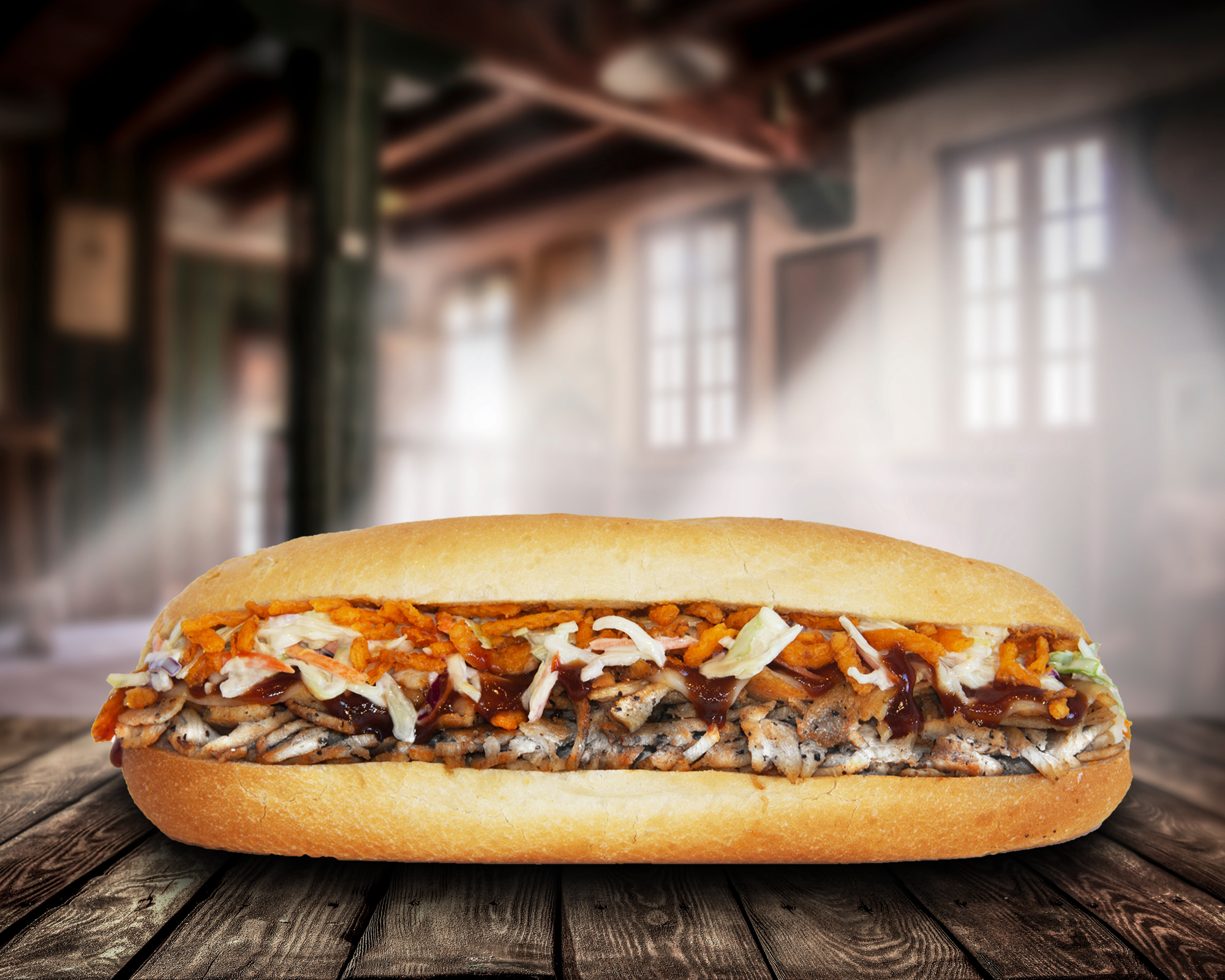Order The Hot Shot BBQ Chicken Cheese Steak food online from The Arrogant Cow Cheese Steaks store, Las Vegas on bringmethat.com