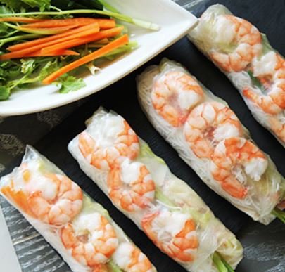 Order Fresh Spring Rolls with Shrimp เฟรซสปริงโรล-กุ้ง food online from Ekamai store, Salt Lake City on bringmethat.com