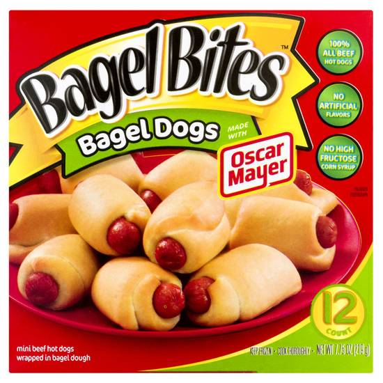 Order Bagel Bites Frozen Bagel Hot Dogs 12ct 7.75oz food online from Everyday Needs by Gopuff store, Waltham on bringmethat.com