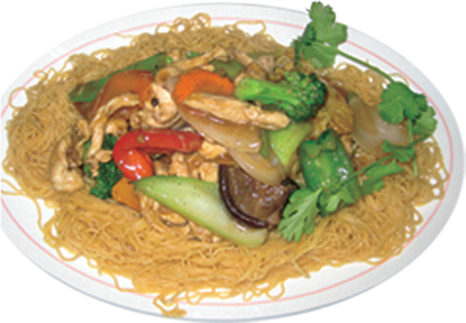 Order 53. Pan Fried Egg Noodle food online from Pho Long Beach store, Long Beach on bringmethat.com