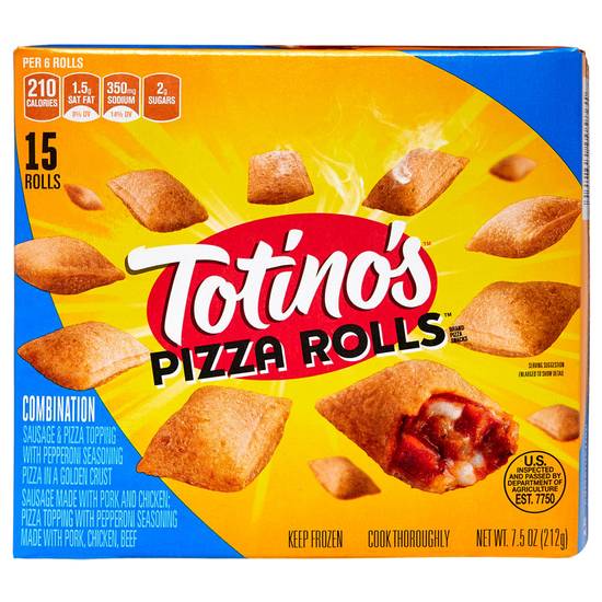 Order Totino's Frozen Combination Pizza Rolls 15ct 7.5oz food online from Everyday Needs by Gopuff store, Stamford on bringmethat.com