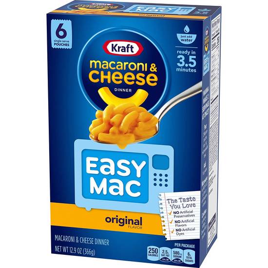 Order Kraft Easy Mac Original Macaroni & Cheese Dinner food online from Deerings Market store, Traverse City on bringmethat.com
