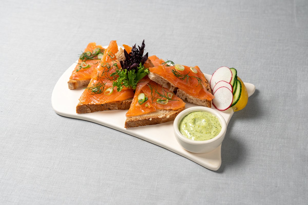Order Smoked Salmon Tartine food online from Le Pain Quotidien store, Glendale on bringmethat.com