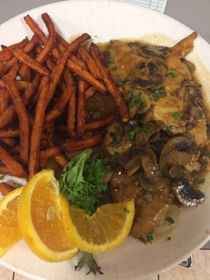 Order Chicken Marsala - Poultry & Beef food online from Fat Cat Grill & Bar store, Norwich on bringmethat.com