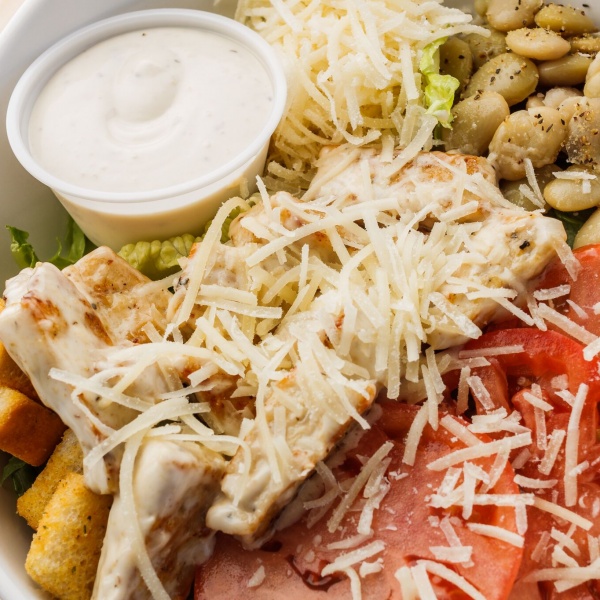 Order Caesar Chicken Salad food online from Bullchicks store, Baton Rouge on bringmethat.com