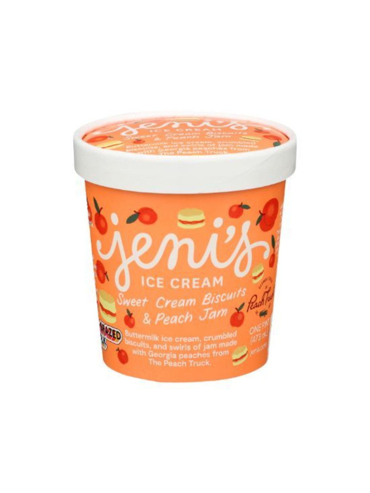 Order Jeni's Sweet Cream Biscuits with Peach Jam Ice Cream (1 pint) food online from Stock-Up Mart store, Marietta on bringmethat.com