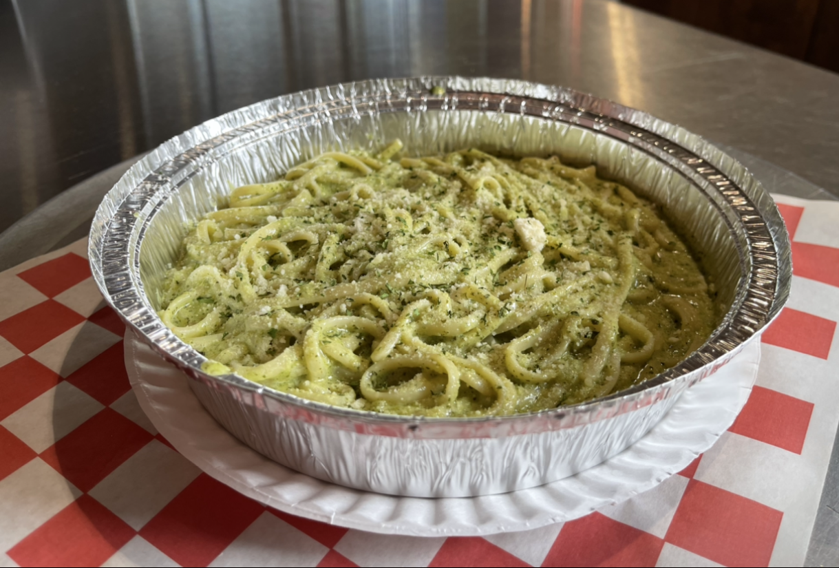 Order Creamy Pesto Pasta food online from Johnny's Pizza store, Cary on bringmethat.com