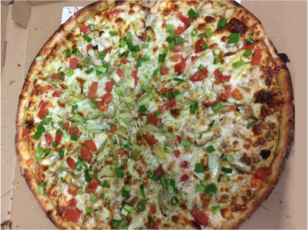 Order #5. Vegetarian Supreme Pizza - Small 12'' food online from New York Pizza & Pasta store, Pleasanton on bringmethat.com