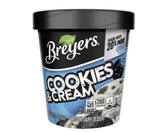 Order Breyers Cookies and Cream Pint food online from Balboa Tap House store, San Diego on bringmethat.com