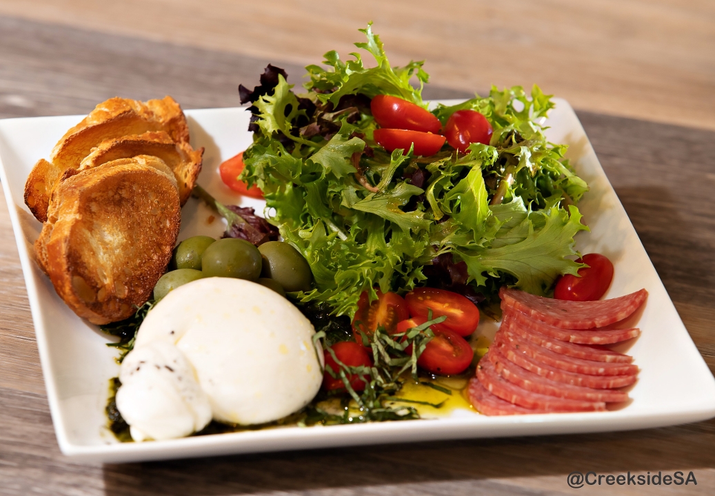 Order THE Burrata Plate food online from Creekside Pizza & Taproom store, San Anselmo on bringmethat.com