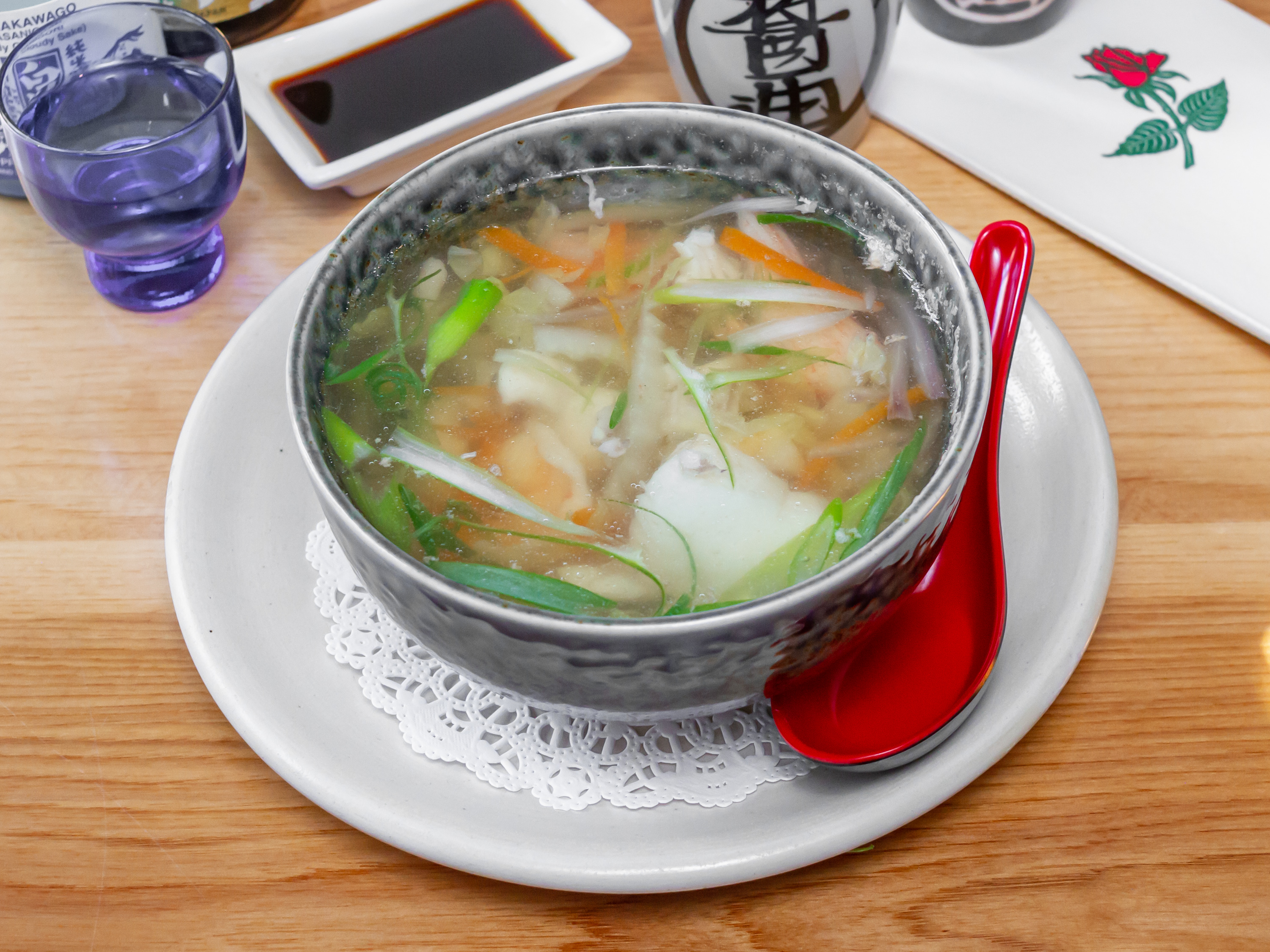 Order Spicy Seafood Soup food online from I Sushi store, New York on bringmethat.com