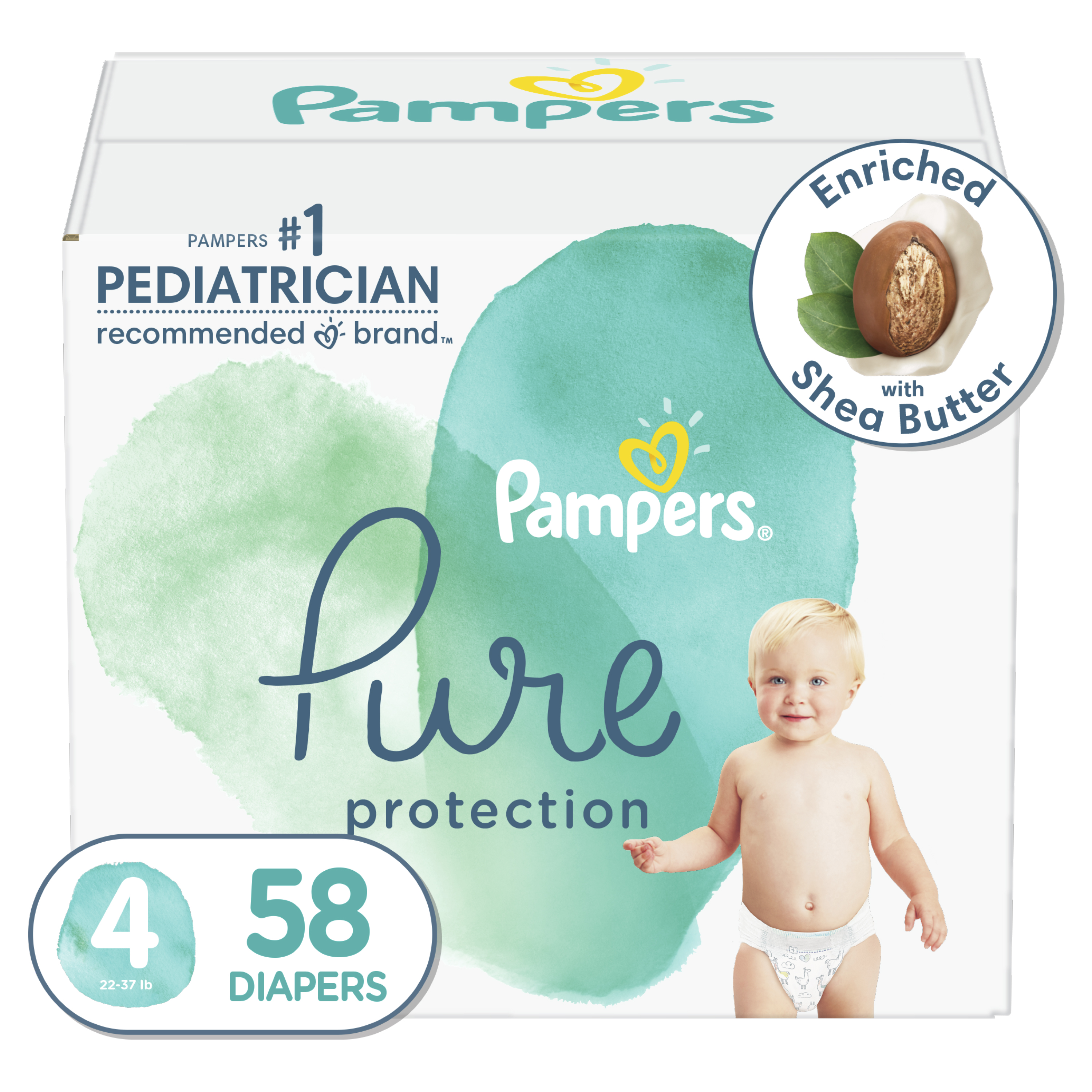 Order Pampers Pure Protection Diapers - Size 4, 58 ct food online from Rite Aid store, SUFFOLK on bringmethat.com