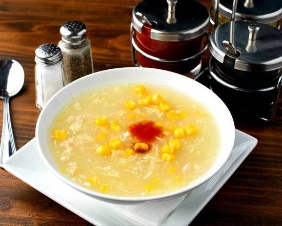 Order Chicken Corn Soup 16-Oz food online from Aga Restaurant & Catering store, Houston on bringmethat.com