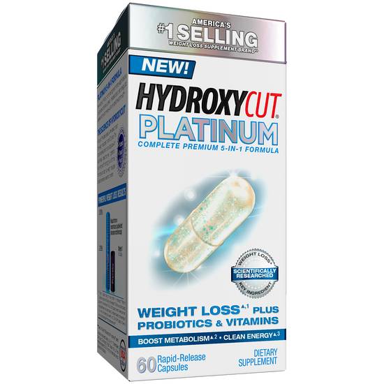 Order Hydroxycut Platinum Weight Loss Supplements with Active Probiotics & Vitamins (60 ct) food online from Rite Aid store, Mammoth Lakes on bringmethat.com