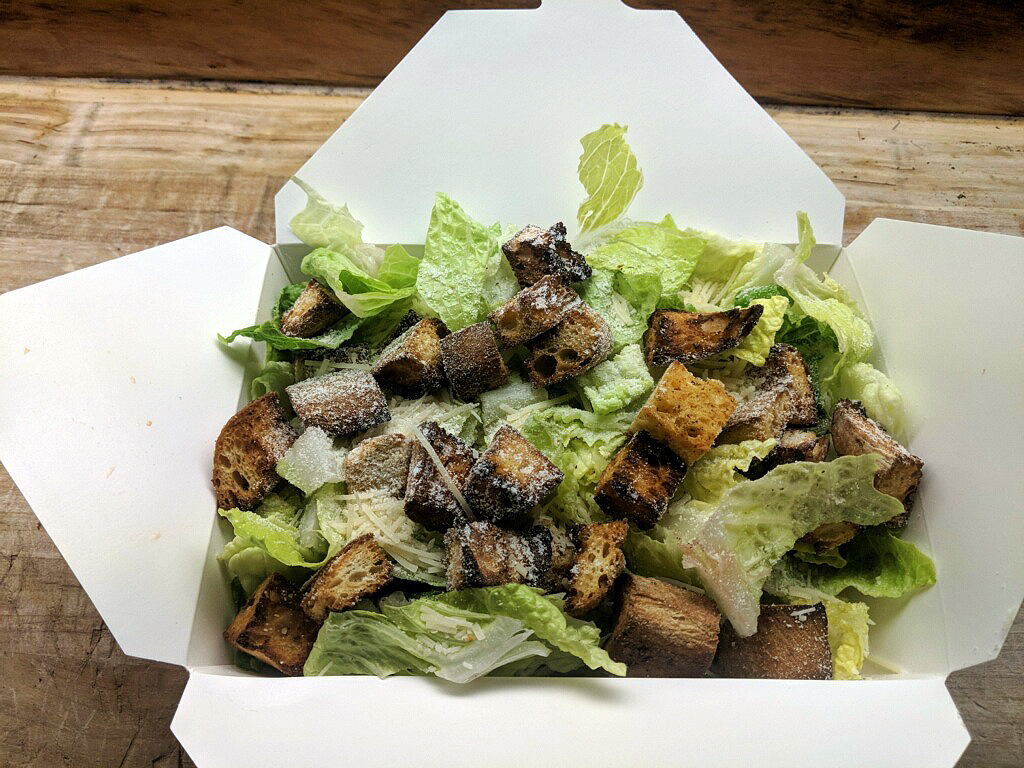 Order Caesar Salad food online from La Vals Pizza store, Alameda on bringmethat.com