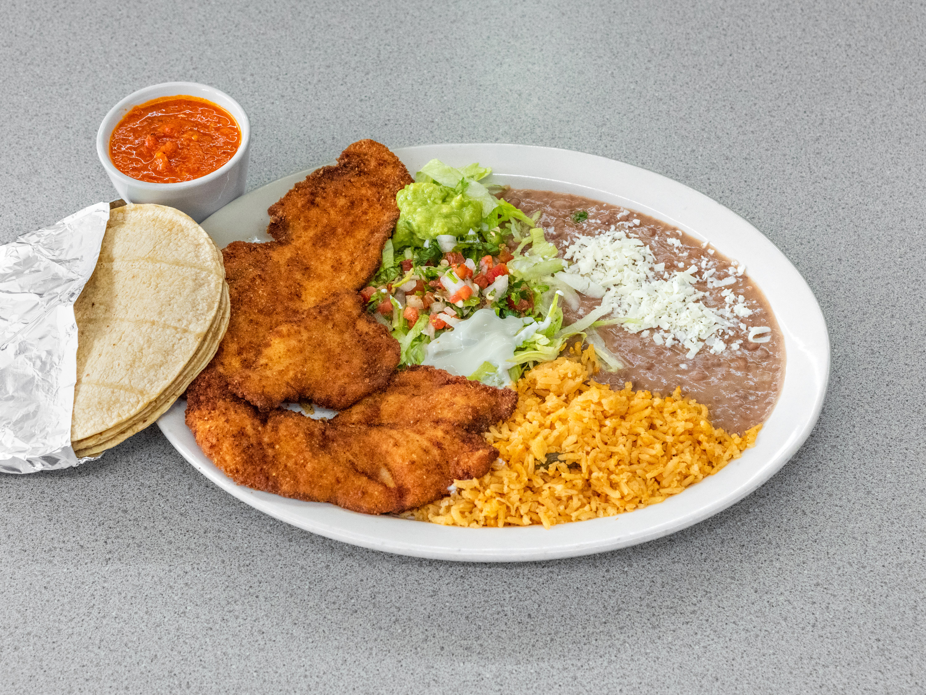 Order Milanesa Platillo food online from Luna Mexican Rotiserrie store, Louisville on bringmethat.com