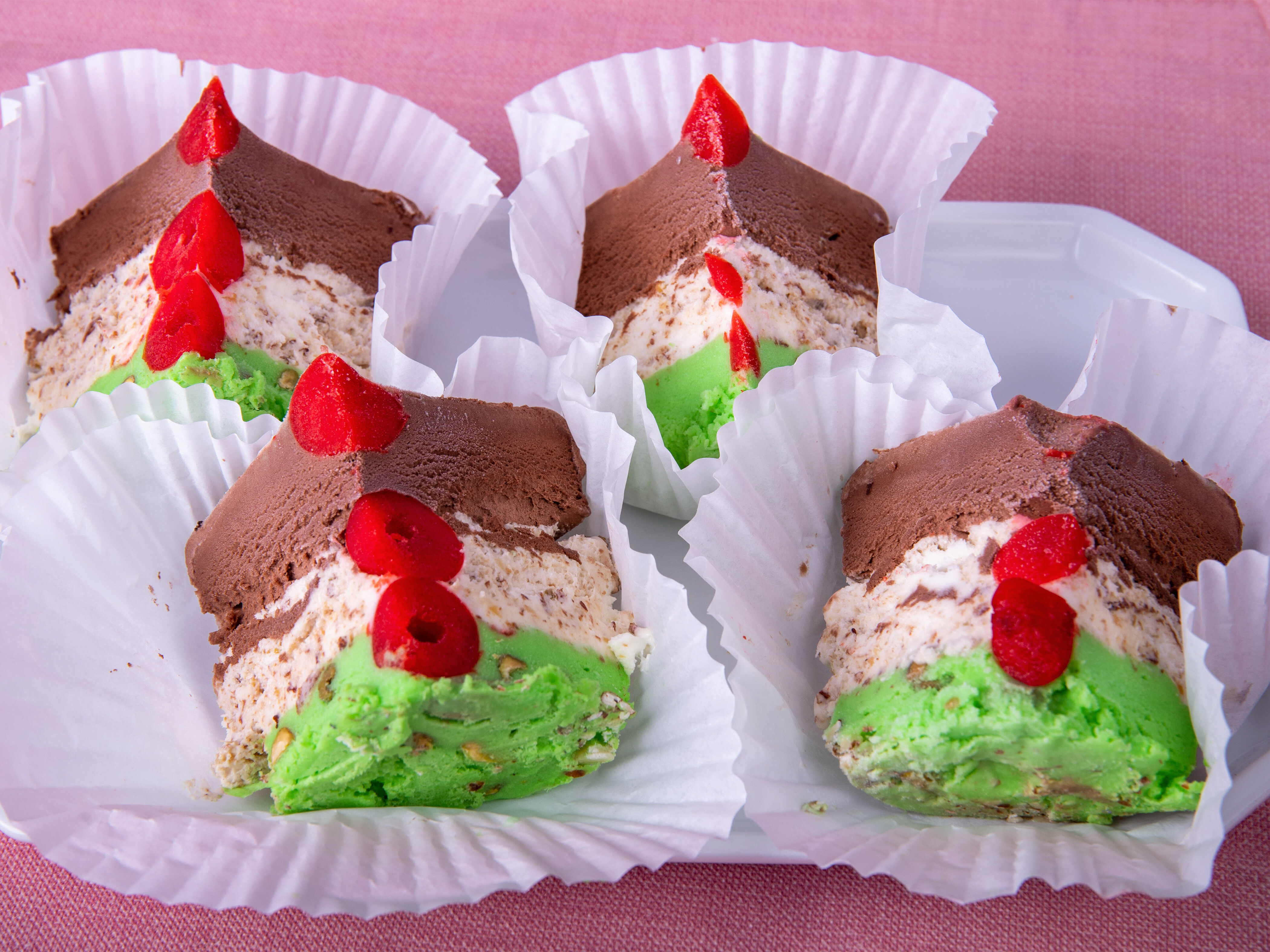 Order Spumoni Box of 4 food online from Ice Cream Cottage store, Mastic on bringmethat.com