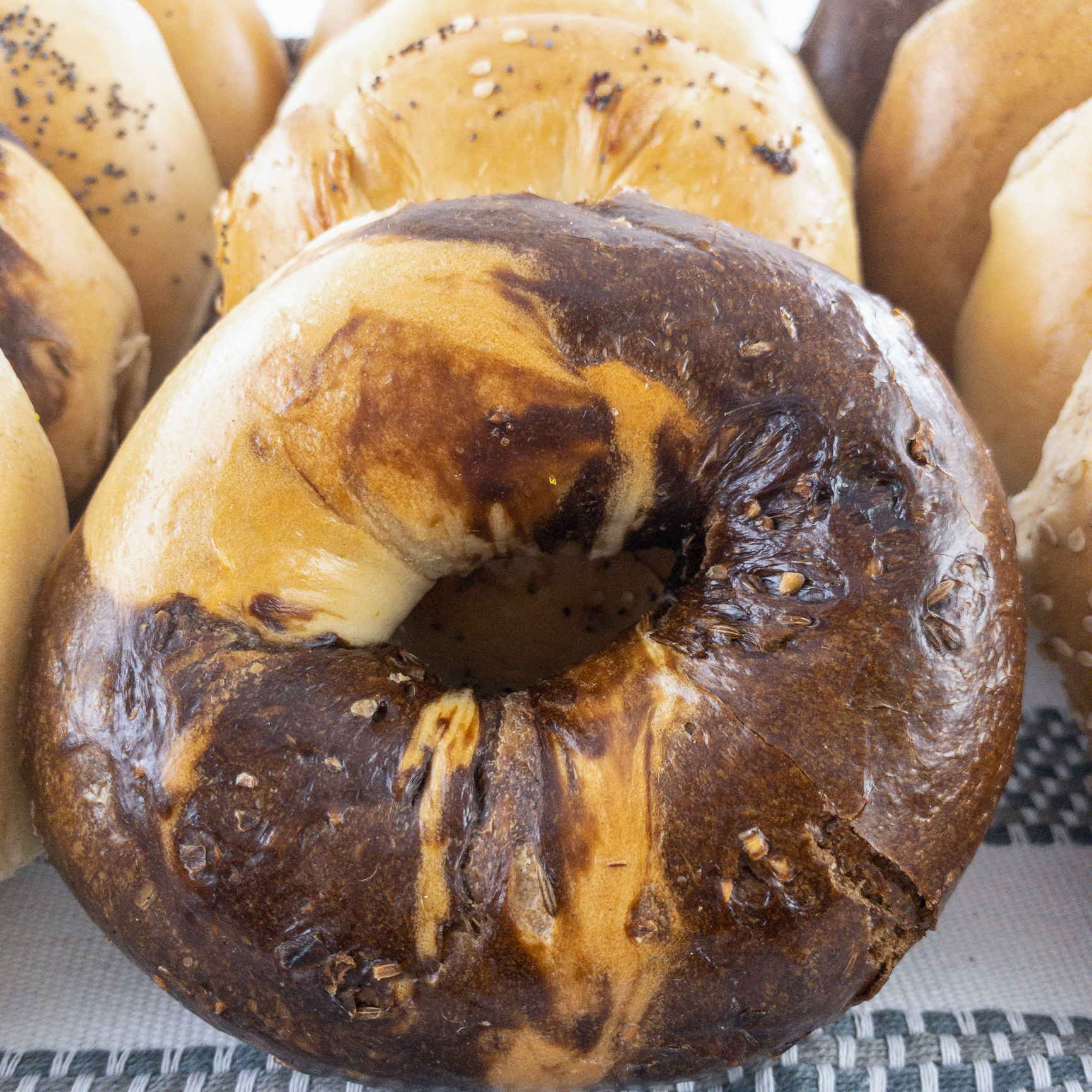 Order 3 Bagels and 4 oz. Cream Cheese Spread food online from Rosenfeld Bagels store, Newton on bringmethat.com