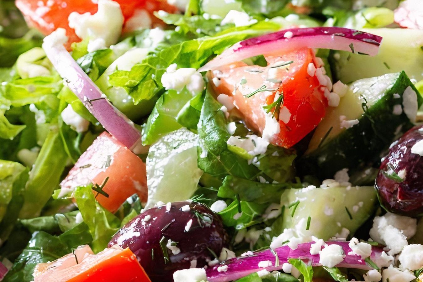 Order Greek Salad food online from Charlies Pizza Cafe store, Allston on bringmethat.com