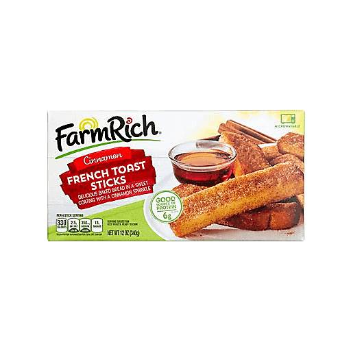 Order Farm Rich Frozen Cinnamon French Toast Sticks (12 OZ) 40691 food online from Bevmo! store, Albany on bringmethat.com