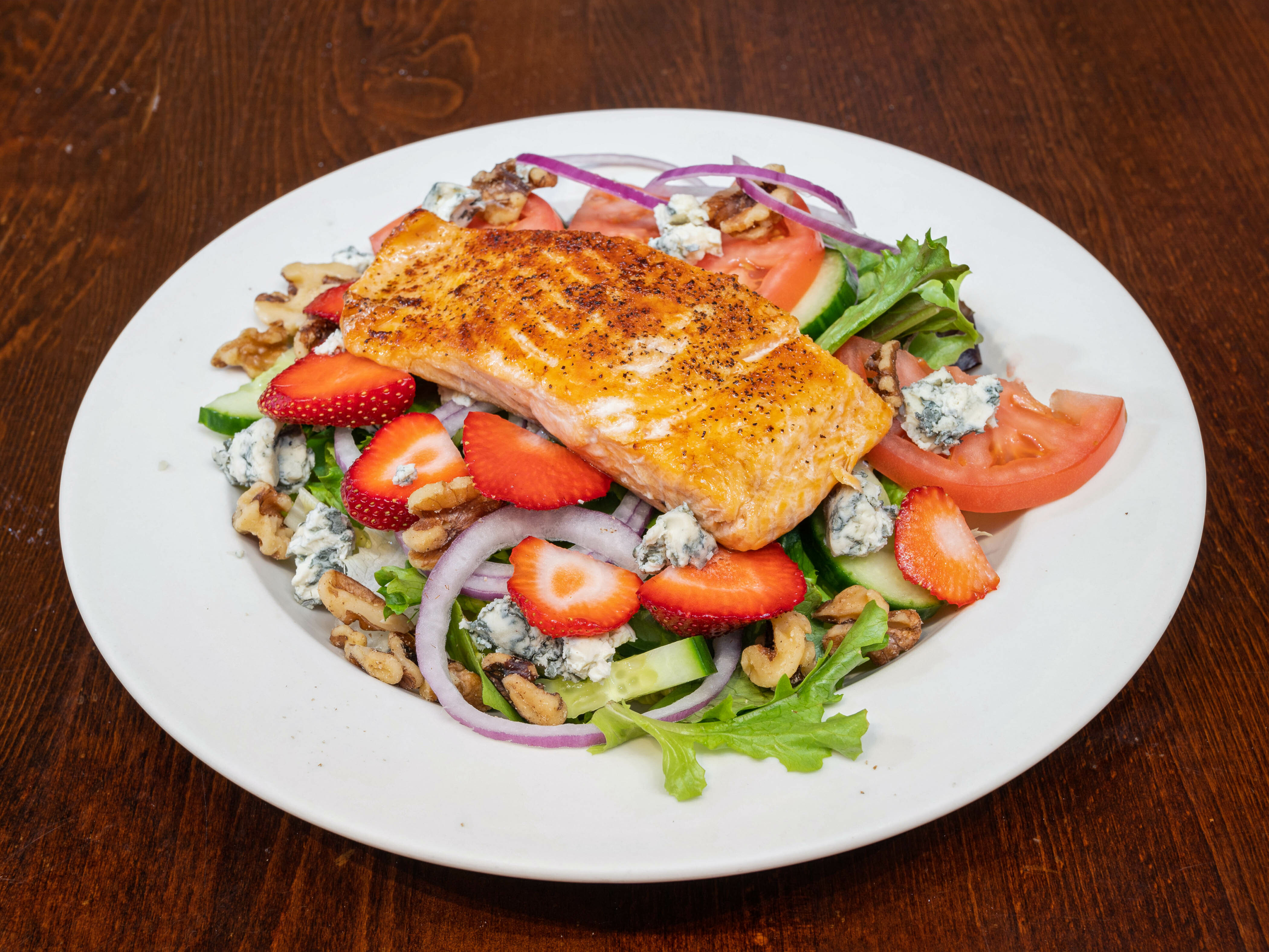 Order Broiled Salmon Salad food online from Grand canyon diner store, Brooklyn on bringmethat.com
