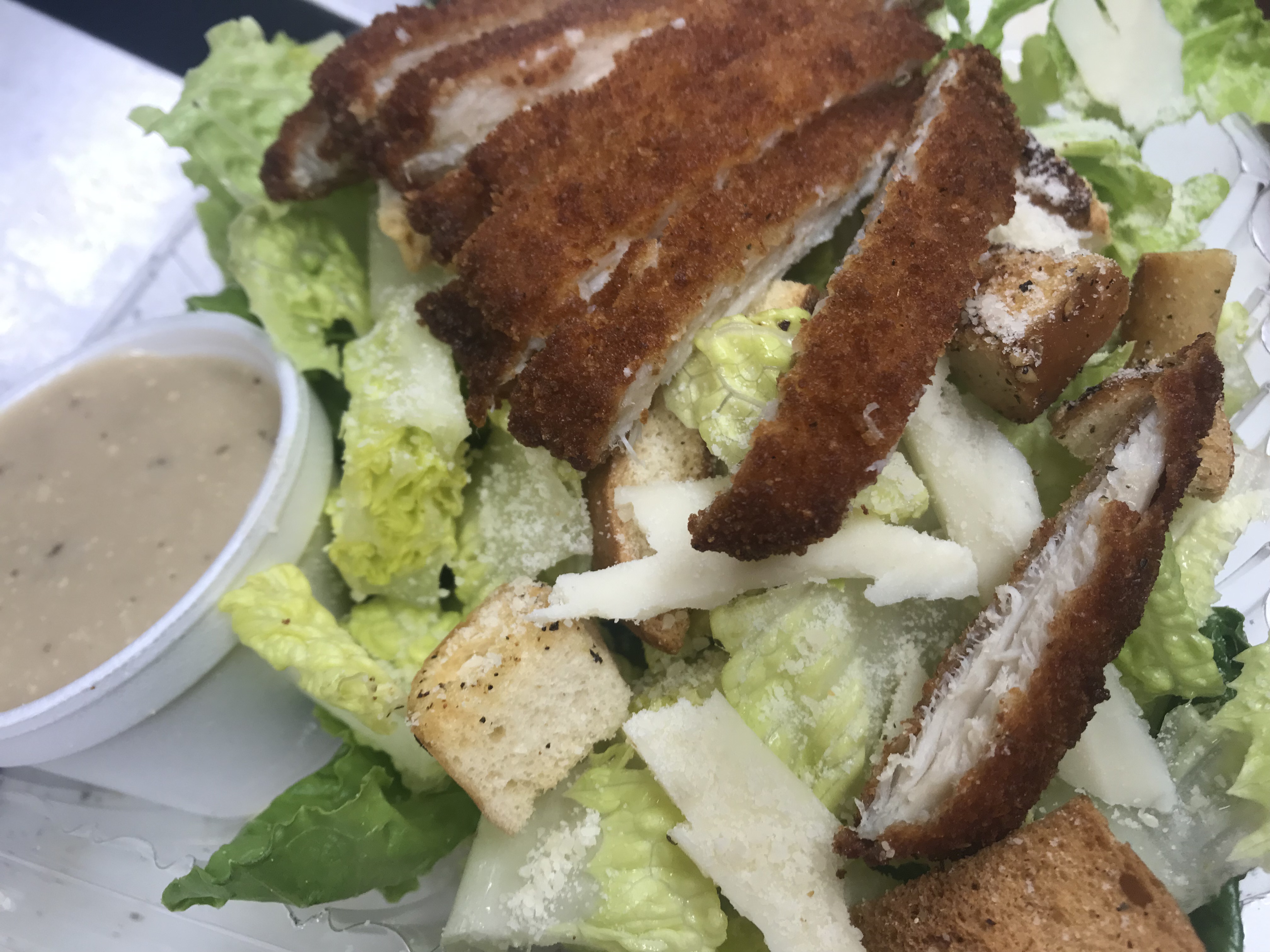 Order Caesar Salad with Chicken Cutlet food online from Lennie Hoagies store, Philadelphia on bringmethat.com