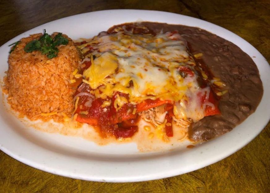 Order Enchiladas de Pollo food online from Barcenas Mexican Restaurant store, Friendswood on bringmethat.com
