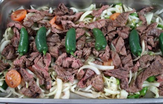 Order Catering Steak Fajita Platter food online from Two Amigos Restaurant store, Chantilly on bringmethat.com