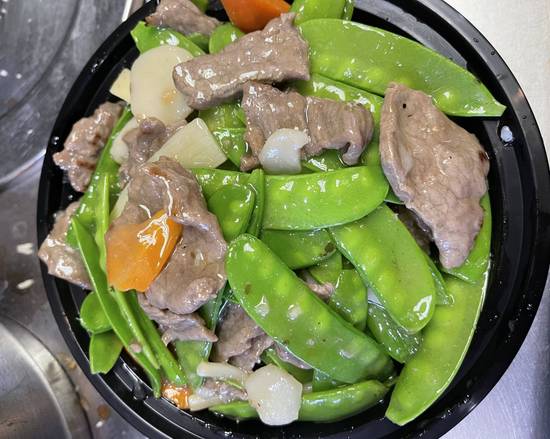 Order Gluten Free Beef with Snow Peas  food online from Asian wok cafe store, Alexandria on bringmethat.com