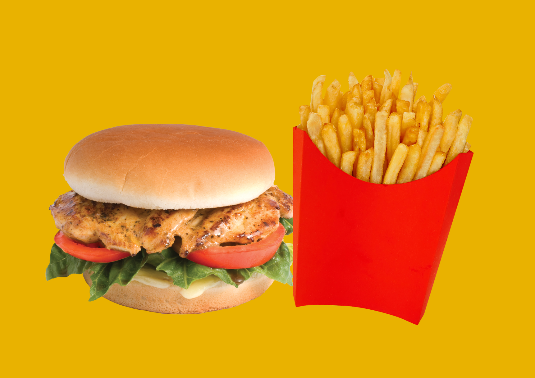 Order Grilled Chicken Sandwich with fries food online from Baba Steak And Lemonade store, Fort Wayne on bringmethat.com
