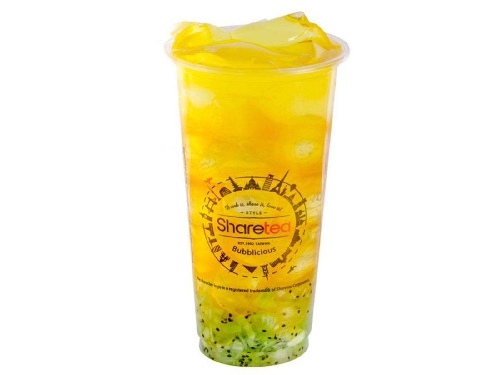 Order Kiwi Fruit Tea with Aiyu Jelly food online from Sharetea store, Fremont on bringmethat.com