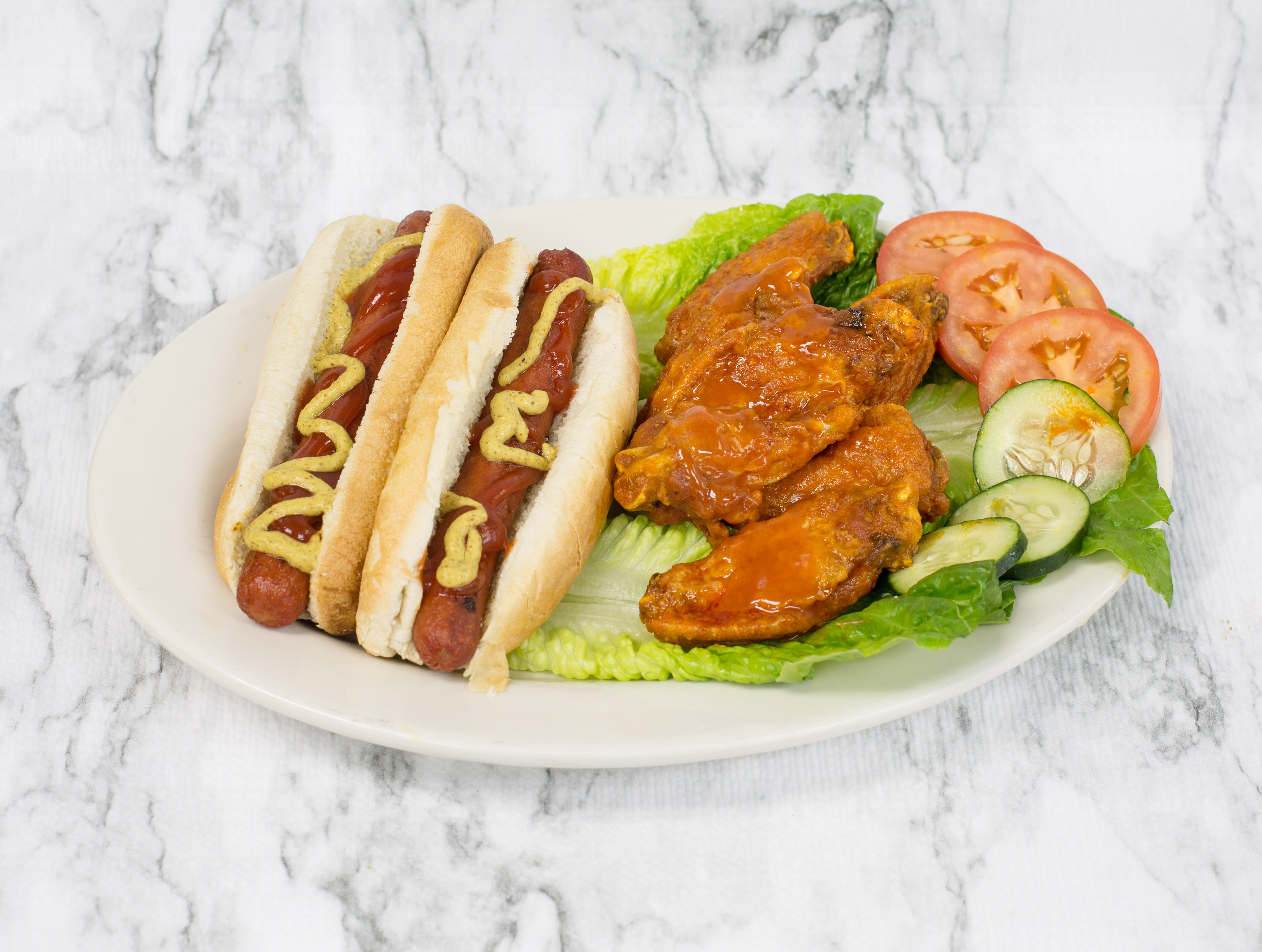 Order 2 Hot Dogs with Buffalo Wings food online from Buffalo Wings store, Plainfield on bringmethat.com