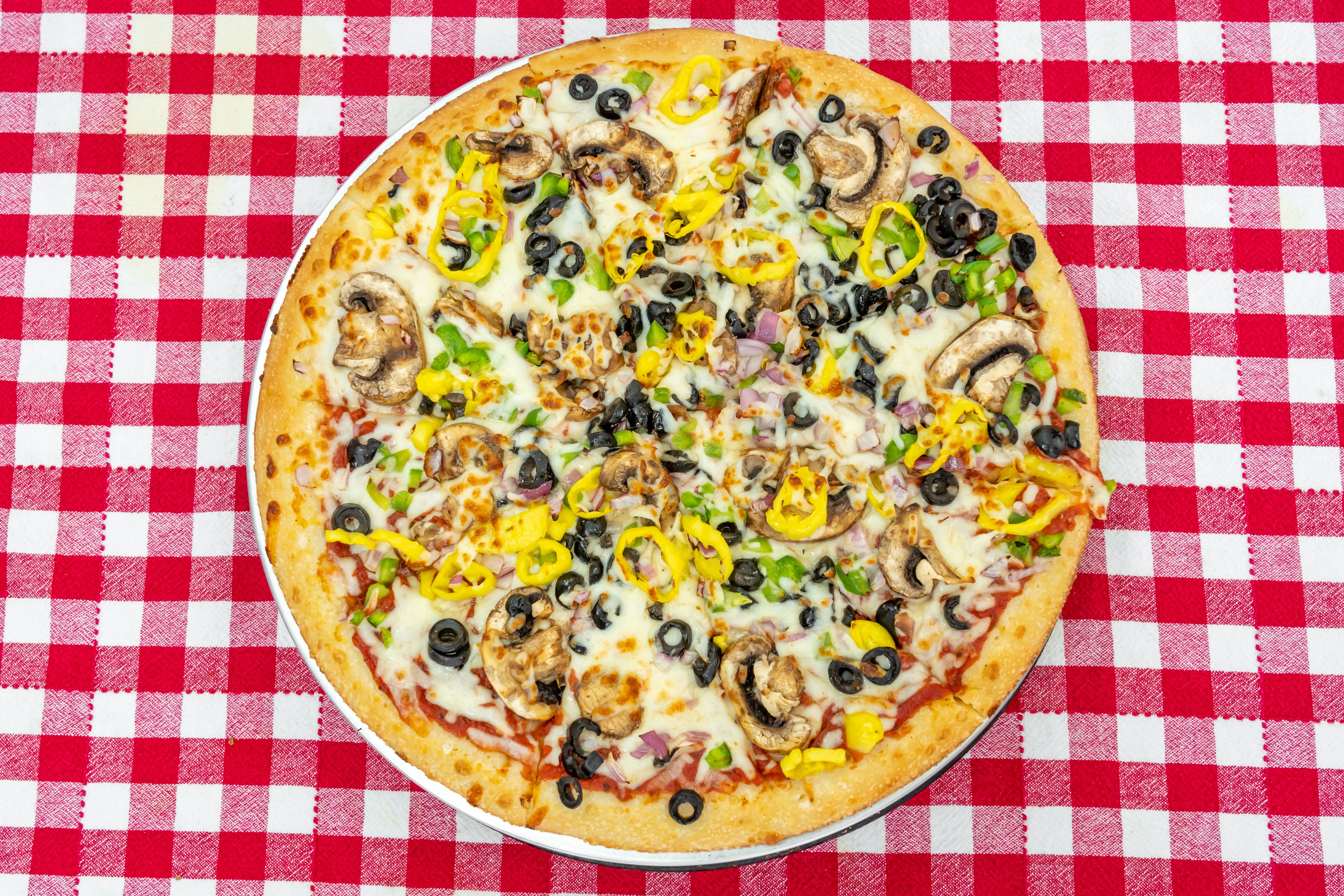 Order Vegetarian Pizza - Small 10" food online from Golden Edge Pizza store, Dearborn Heights on bringmethat.com