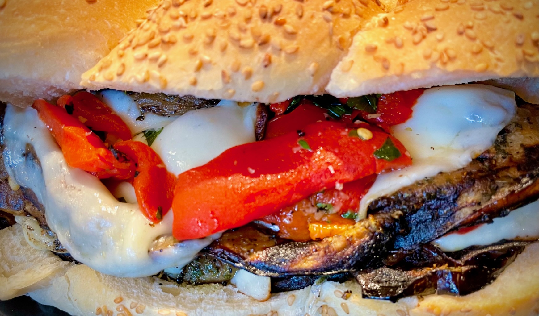 Order Grilled Eggplant, Roasted Peppers, and Provolone Sandwich food online from Bob'S Italian Foods store, Medford on bringmethat.com