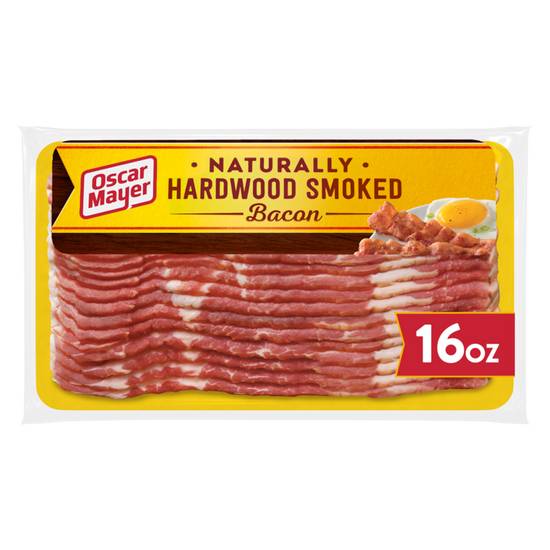 Order Oscar Mayer Naturally Hardwood Smoked Bacon 16oz food online from Everyday Needs by Gopuff store, Waltham on bringmethat.com