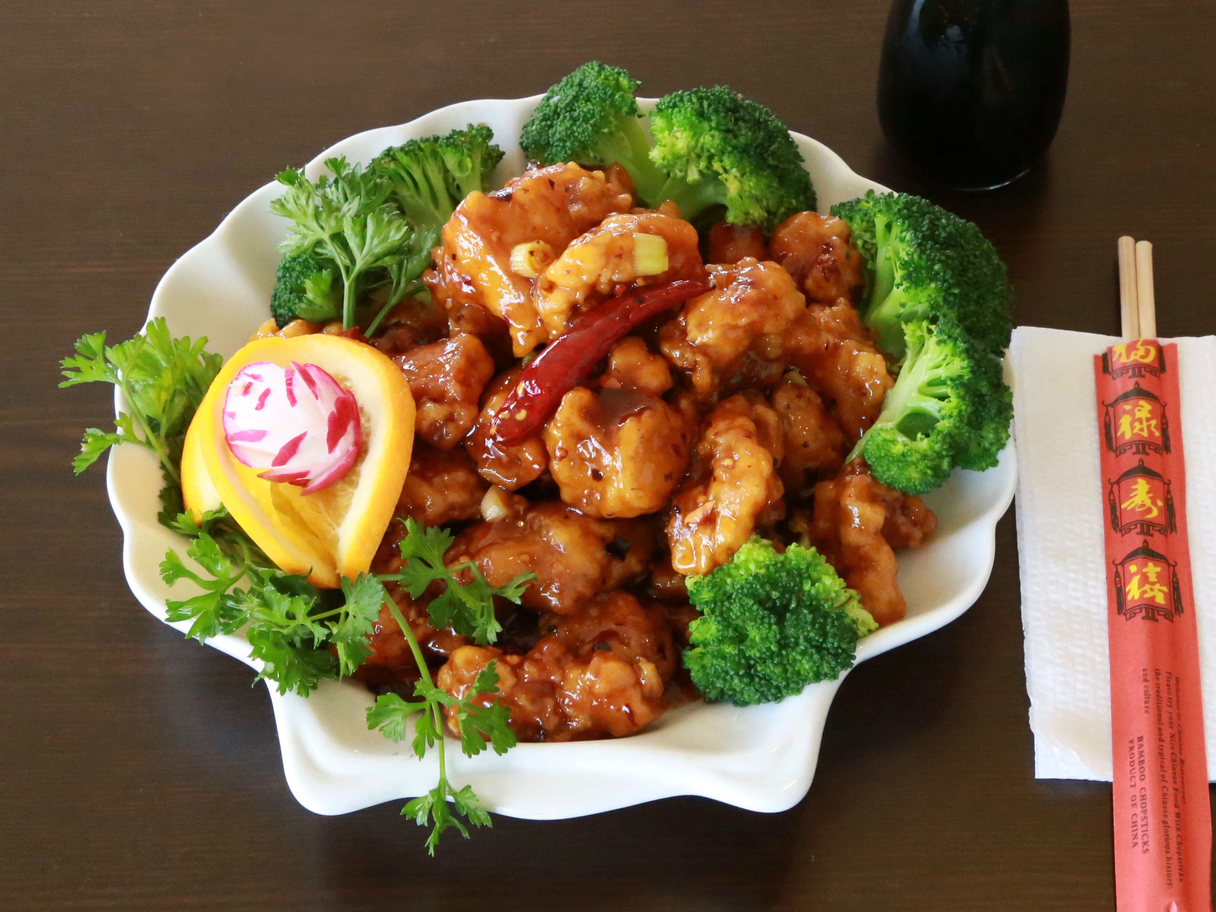 Order 70. General Gau's Chicken food online from Talk and Wok Cafe store, Hyde Park on bringmethat.com