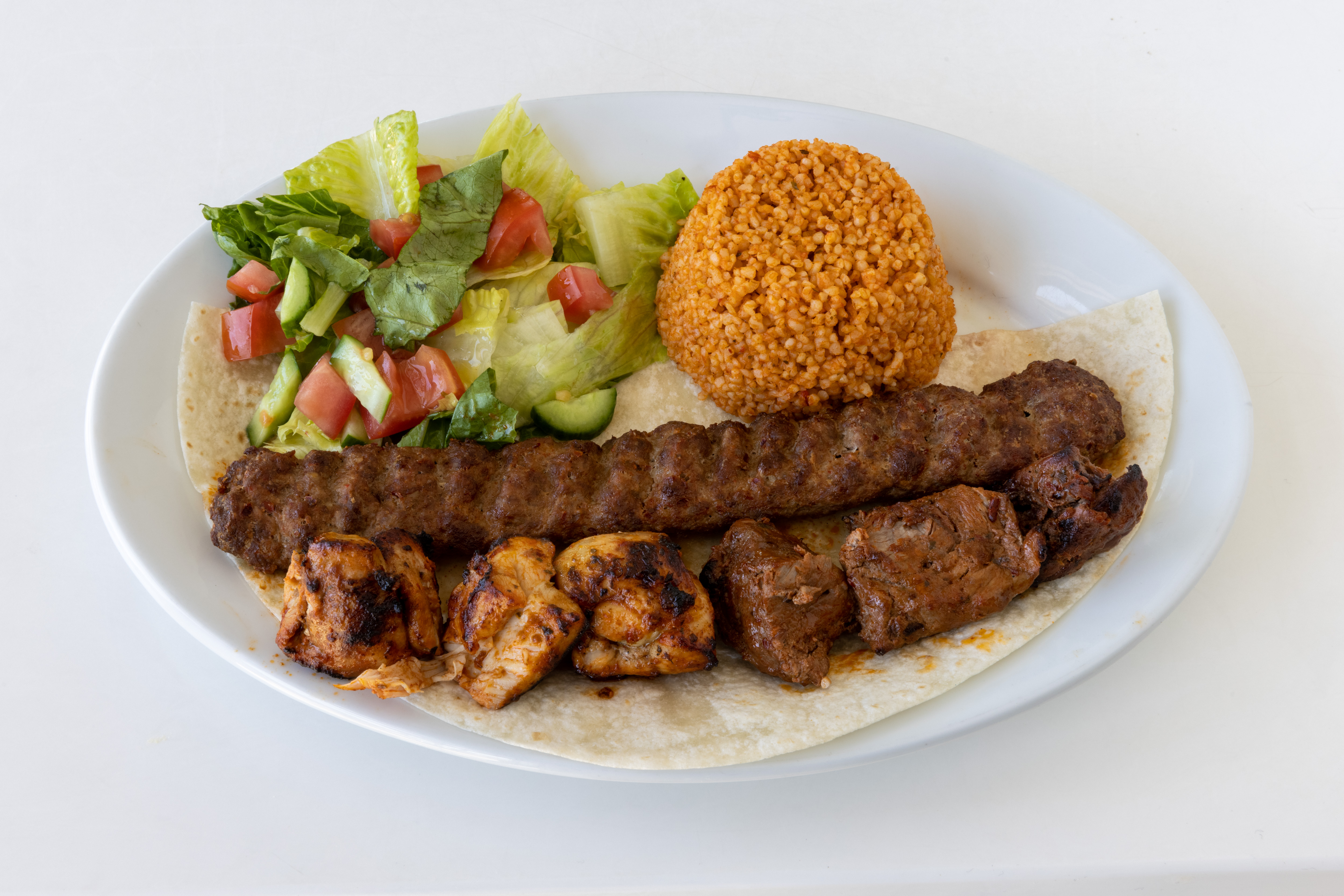 Order Combo Special Kabobs food online from Nuka Cafe store, Los Angeles on bringmethat.com