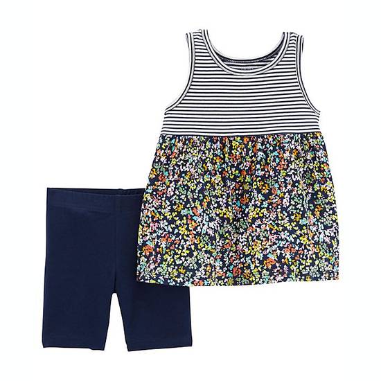 Order carter's® Newborn 2-Piece Mixed Print Tank and Bike Short Set in Navy food online from Bed Bath & Beyond store, Lancaster on bringmethat.com