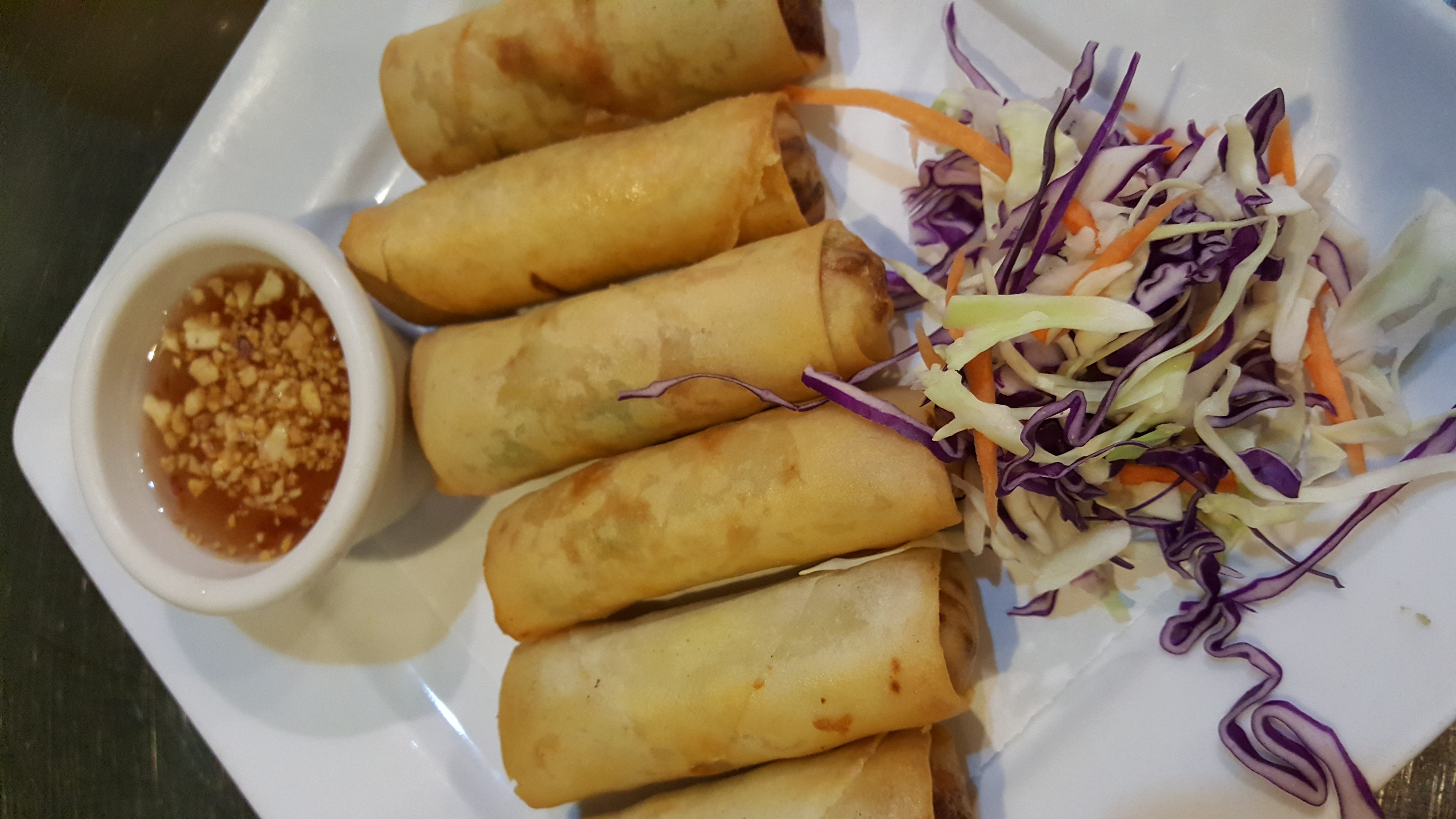 Order 4. Fried Crispy Spring Rolls food online from Aroma Thai Restaurant store, Imperial Beach on bringmethat.com