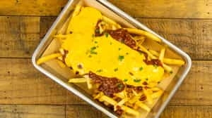 Order Chili Cheese Fries food online from Flippin Burger store, San Francisco on bringmethat.com
