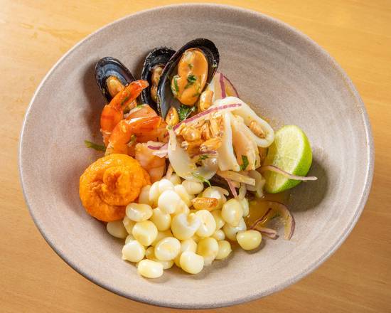Order Mixto Ceviche food online from Renzo Taste Of Peru store, Lake Forest on bringmethat.com