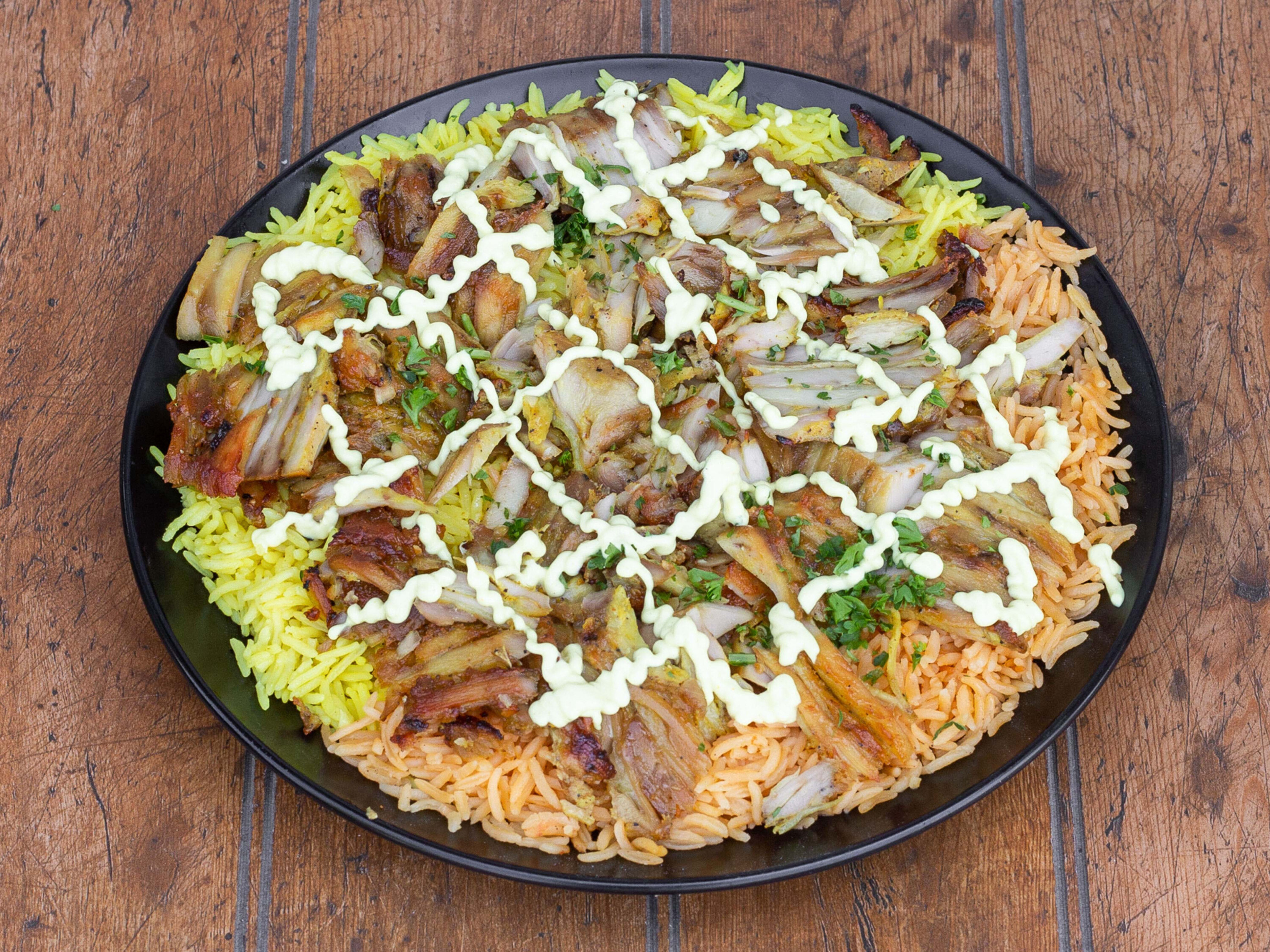 Order Chicken Shawarma Dinner food online from Shish Kabob House & Bakery store, Orland Park on bringmethat.com