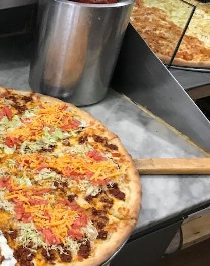 Order Taco Pizza - Personal (8 Slices) food online from 4 Brothers Pizzeria & Restaurant store, Greenwood Lake on bringmethat.com