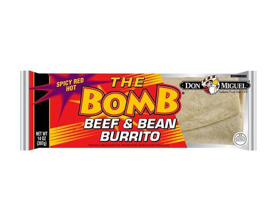Order DA BOMB Spicy Beef and Bean Burrito food online from Chevron Extramile store, Vancouver on bringmethat.com
