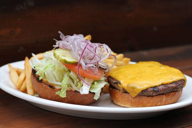 Order Cheeseburger* food online from Lazy Dog Restaurant & Bar store, Peachtree Corners on bringmethat.com