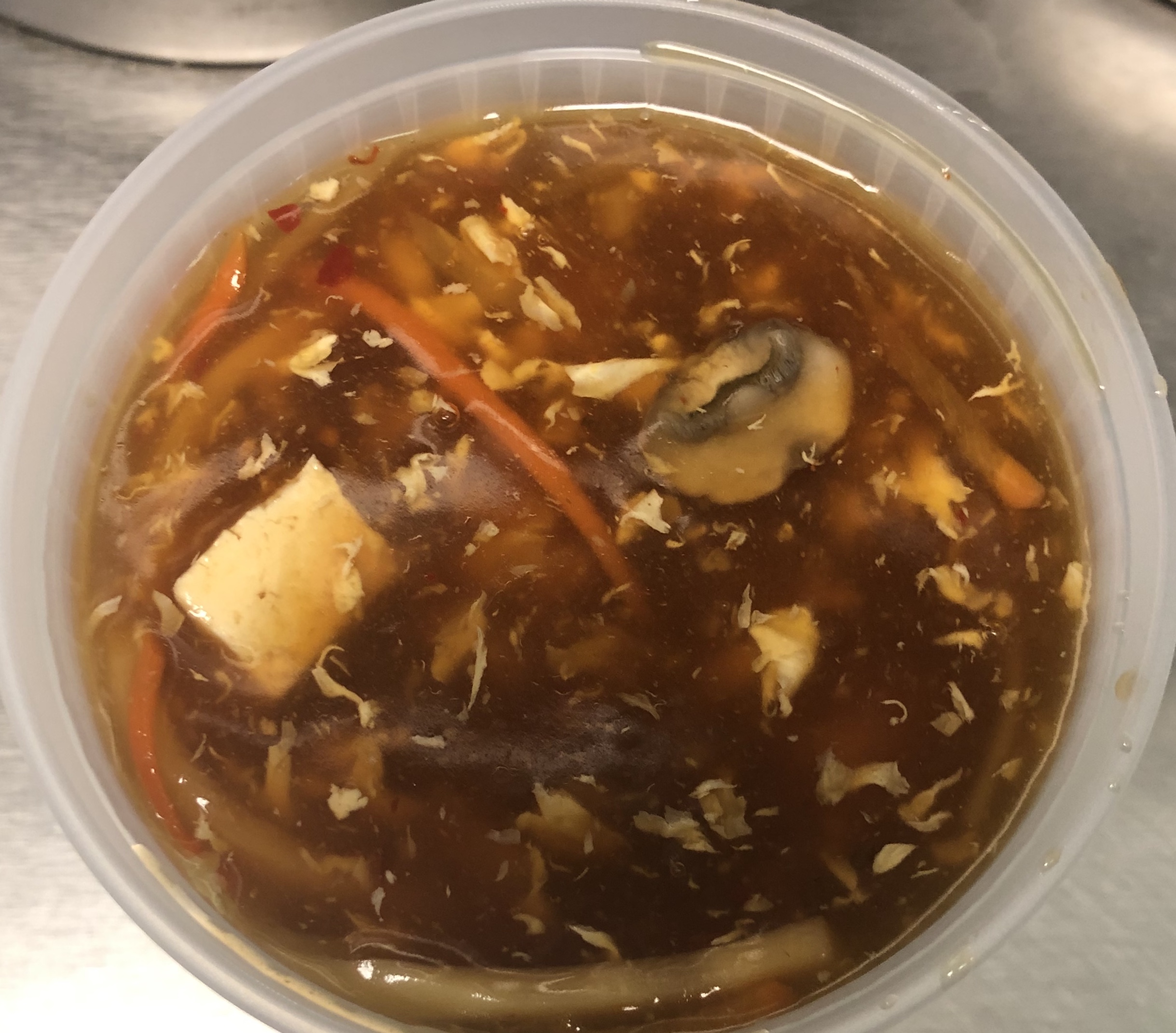 Order 19. Hot and Sour Soup food online from China Star store, Dunbar on bringmethat.com