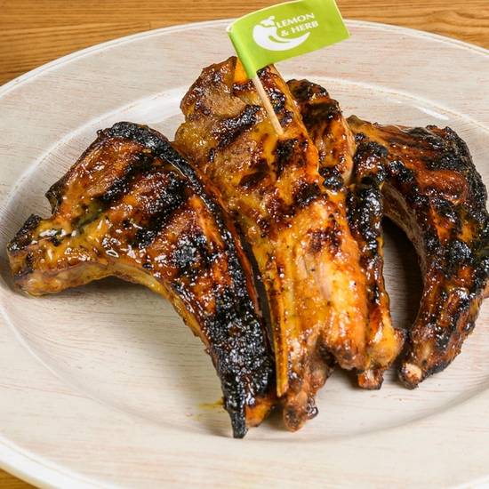 Order Lamb Chops - 5 Pieces. Comes with Rice food online from Tribos Peri Peri store, Artesia on bringmethat.com