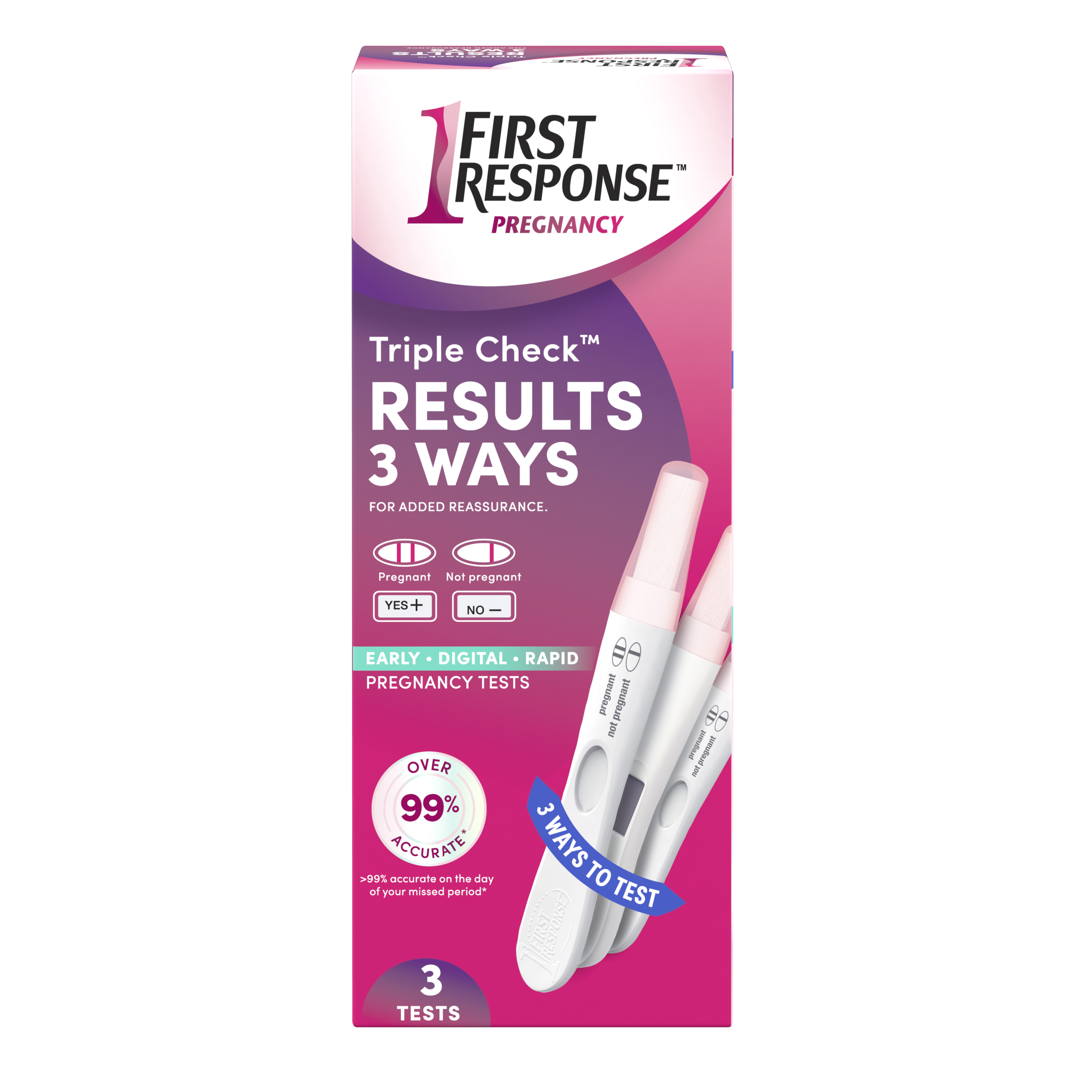 Order First Response Triple Check Pregnancy Tests - 3 ct food online from Rite Aid store, MILLER PLACE on bringmethat.com